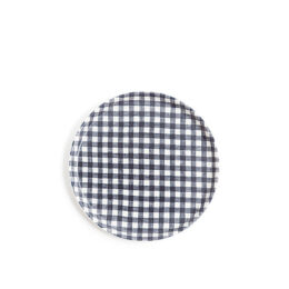 Linen Coating Tray (round, navy check)